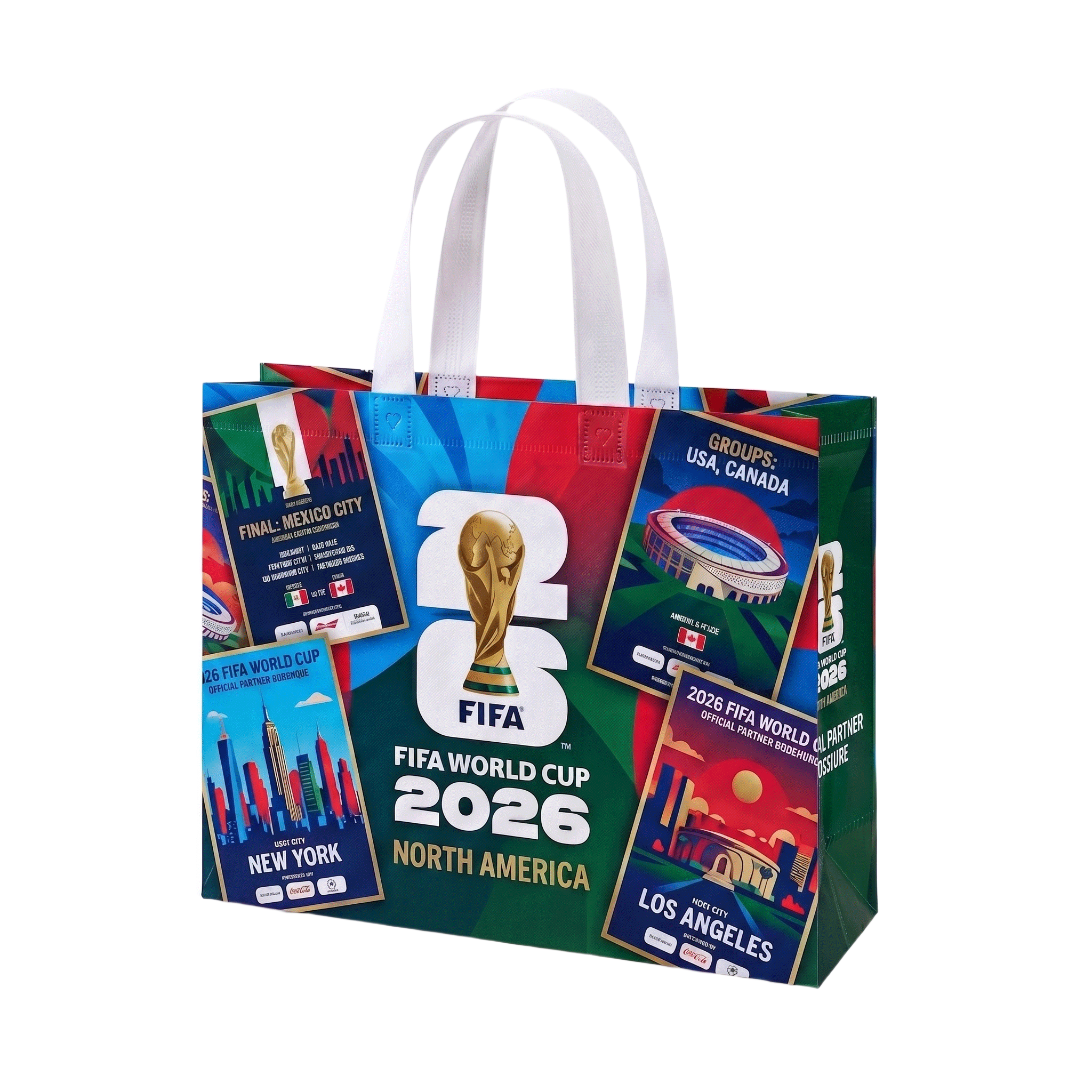 Custom non-woven bag — heat press, full-color print